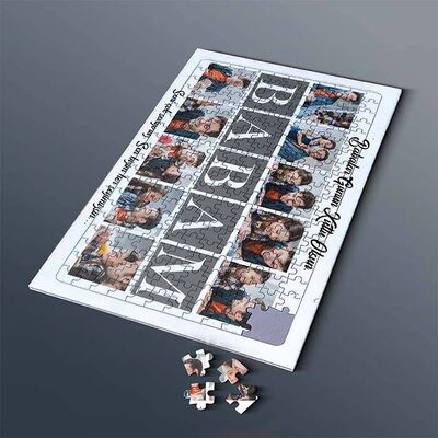 10 Fotoğraflı ve Mesajlı Babam Puzzle - 1