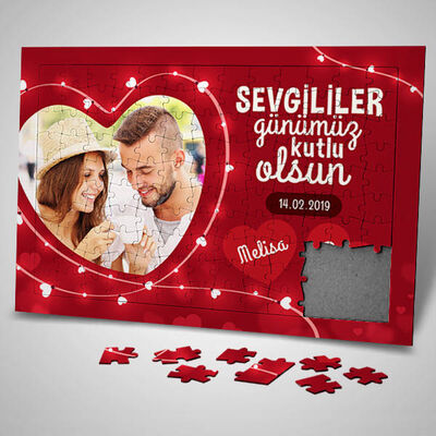 130 Parça Sevgililer Gününe Özel Puzzle - 1