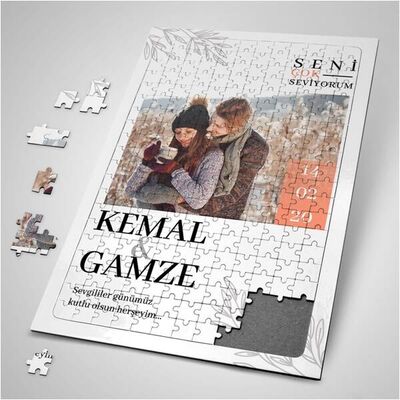 14 Şubat Hatırası Fotoğraflı Puzzle - 1