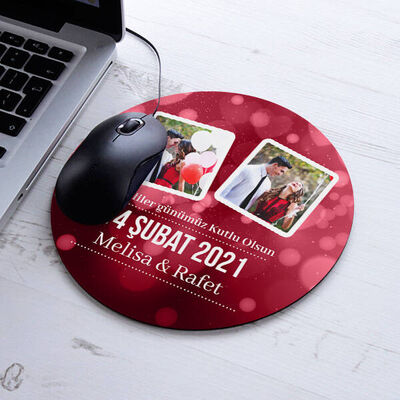 14 Şubat Hatırası Yuvarlak Mousepad - 1