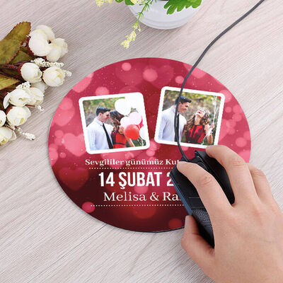14 Şubat Hatırası Yuvarlak Mousepad - 2