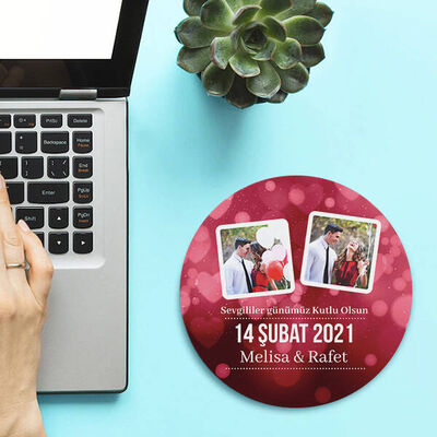 14 Şubat Hatırası Yuvarlak Mousepad - 3