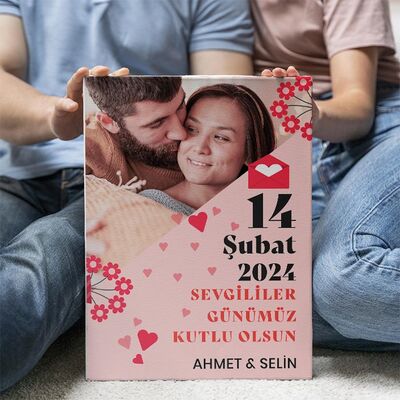 14 Şubat Hediyesi Romantik Kanvas Tablo - 3