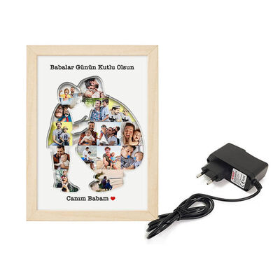 3D Kabartmalı Canım Babam Işıklı Çerçeve - 1