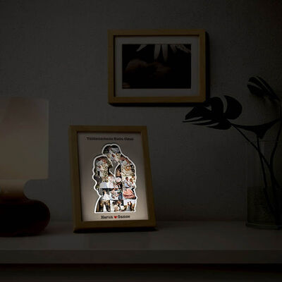 3D Kabartmalı Işıklı ve 16 Fotoğraflı Çerçeve - 3