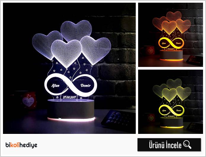 Sonsuz Aşk 3D Led Gece Lambası