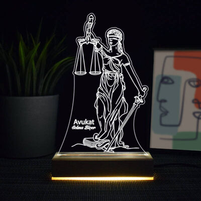 Adalet Tanrıçası 3d Led Lamba - 1