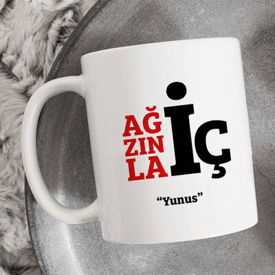 Ağzınla İç Esprili Kupa Bardak - 1