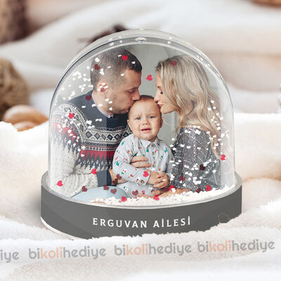 Aileye Hediye Fotoğraflı Kar Küresi - 4