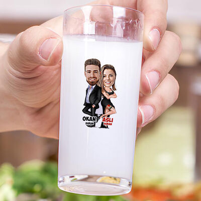 Ajan Çift Karikatürlü İkili Rakı Bardağı Seti - 3
