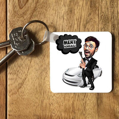 Ajan Karikatürlü Anahtarlık - 1