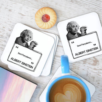 Albert Einstein Esprili Bardak Altlığı Seti - 1
