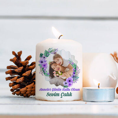 Anneler Günü Tasarımlı Fotoğraflı Mum - 1