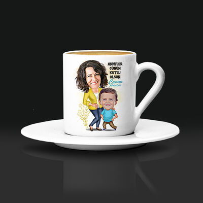 Annem ve Ben Karikatürlü Kahve Fincanı - 1