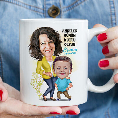 Annem ve Ben Karikatürlü Kupa Bardak - 3