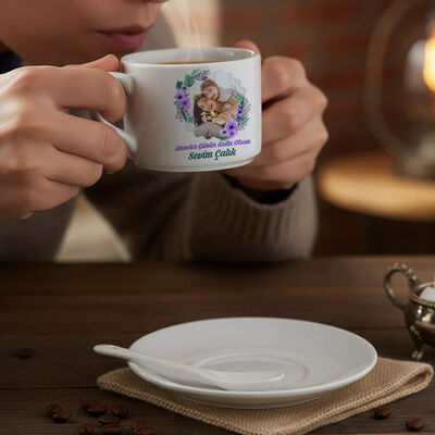 Anneye Hediye Fotoğraflı Nescafe Fincanı - 1