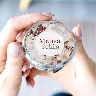 Anneye Hediye İsme Özel Makyaj Aynası - 3