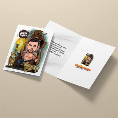 Antik Dönem Kralı Karikatürlü Tebrik Kartı - 3