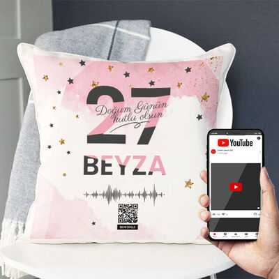 Arkadaşa Doğum Günü Ses İzi Yastık - 1