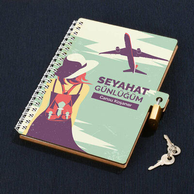 Arkadaşa Hediye Seyahat Günlüğüm Kilitli Defter - 1
