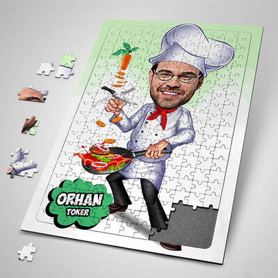 Aşçı Şef Karikatürlü Puzzle - 1
