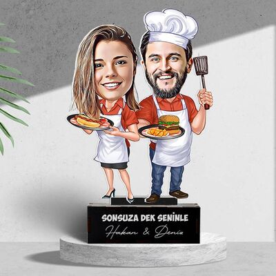 Aşçı Sevgililer Karikatürlü Biblo - 3