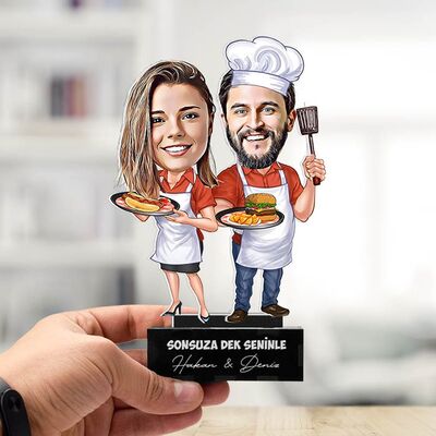 Aşçı Sevgililer Karikatürlü Biblo - 4