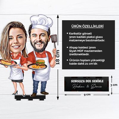 Aşçı Sevgililer Karikatürlü Biblo - 6