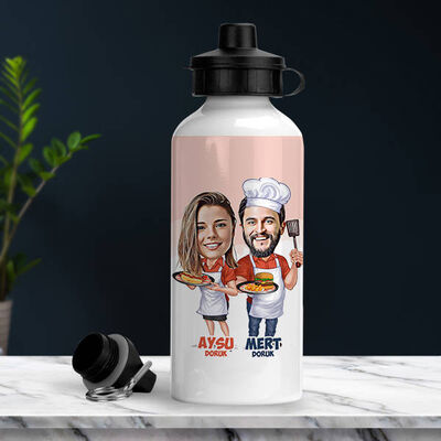 Aşçı Sevgililer Karikatürlü Suluk - 1
