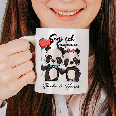 Aşıklara Özel Panda Kupa Bardak - 3