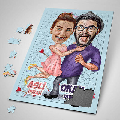 Aşk Bize Benzer Karikatürlü Puzzle - 1