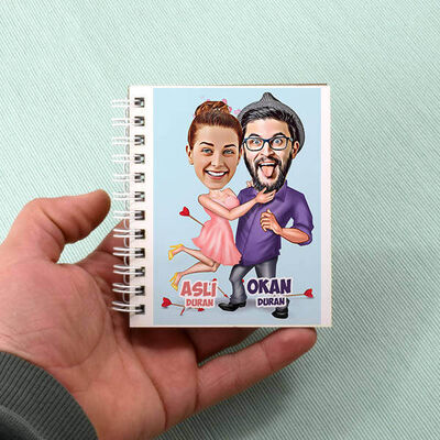 Aşk Oku Çiftleri Karikatürlü Defter - 1