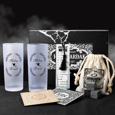 Aşk Oku Romantik Rakı Kadehi Seti Hediye Kutusu - 1