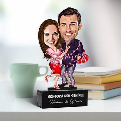 Aşk Sarhoşları Karikatürlü Biblo - 3