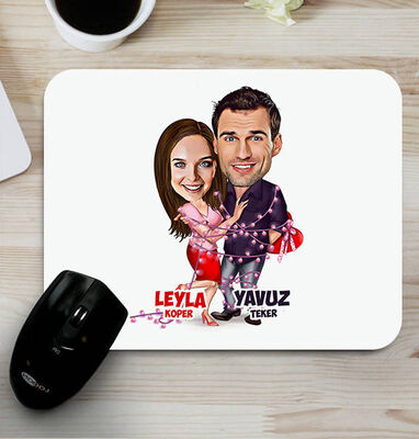 Aşk Sarhoşu Karikatürlü Mouse Pad - 1
