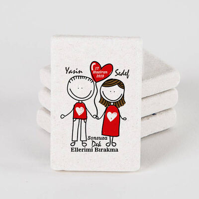 Aşka Kanatlanalım Taş Buzdolabı Magneti - 1