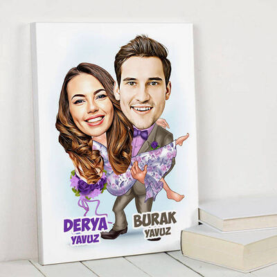 Aşkımı Buldum Karikatürlü Kanvas Tablo - 1