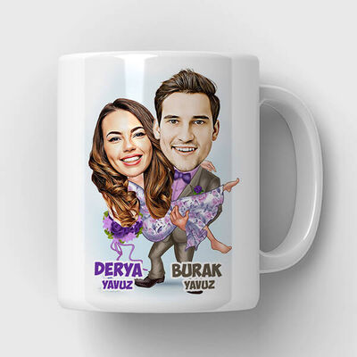 Aşkımı Buldum Karikatürlü Kupa Bardak - 1
