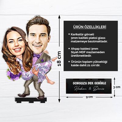 Aşkımı Buldum Kişiye Özel Karikatürlü Biblo - 6