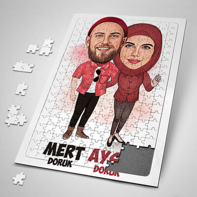 Aşkımızın Halleri Karikatürlü Puzzle - 1