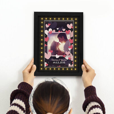 Aşkımızın Romantik Portresi Işıklı Çerçeve - 1