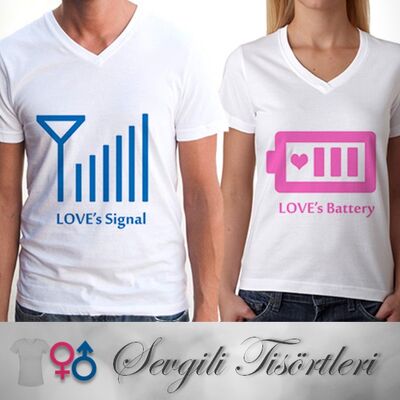 Aşkın Sinyali Sevgili Tişörtleri - 1