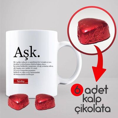 Aşkın Tanımı İsme Özel Kupa ve Çikolata - 2