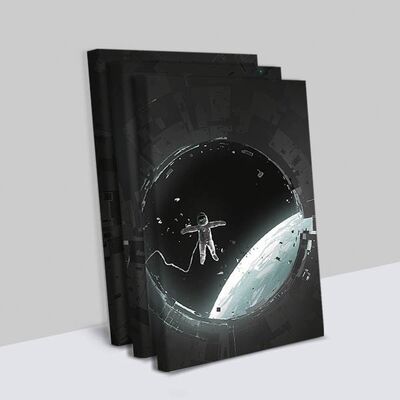 Astronot 3 Parçalı Kanvas Tablo - 2