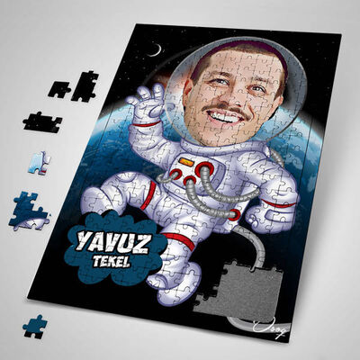 Astronot Karikatürlü Puzzle - 1