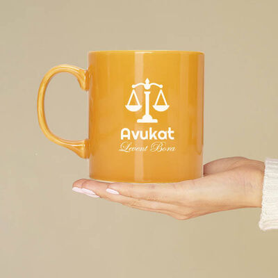 Avukatlara Hediye İsimli Turuncu Kupa Bardak - 1