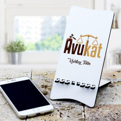 Avukatlara Özel İsim Yazılı Telefon Standı - 1