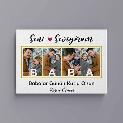Baba Temalı Kişiye Özel Kanvas Tablo - 1