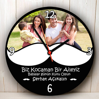 Babalara Özel Bıyıklı Duvar Saati - 1