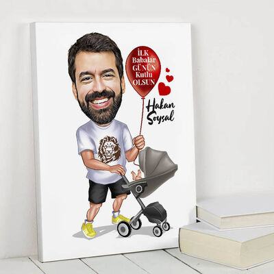 Babama İlk Komik Hediyem Kanvas Tablo - 1